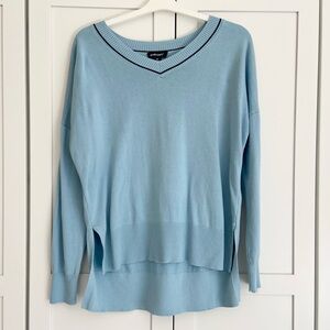 Studio Park Blue Heart Knit High Low Sweater Size M NWOT